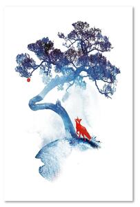 Gario Vászonkép Róka a kék fa alatt - Robert Farkas Méret: 40 x 60 cm