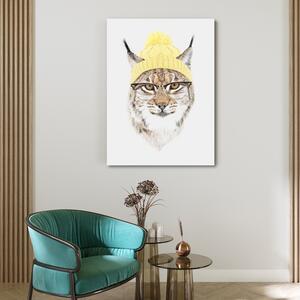 Gario Vászonkép Lynx sapkában - Robert Farkas Méret: 40 x 60 cm