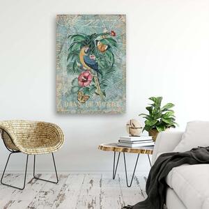 Gario Vászonkép Papagáj és pillangók - Andrea Haase Méret: 40 x 60 cm