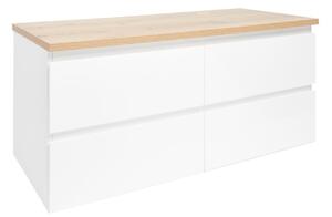 Fürdőszobaszekrény fedeles SAT B-Way 119x50x45 cm fehér fényes BWAY2120WDOAK