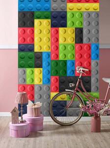 Obubble filc Block lego 15×15 cm világos rózsaszín színű falpanel
