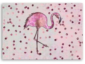 Gario Vászonkép Flamingó pöttyös háttéren - Andrea Haase Méret: 60 x 40 cm