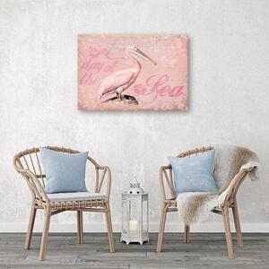 Gario Vászonkép Pelikán rózsaszín háttérrel - Andrea Haase Méret: 60 x 40 cm