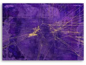 Gario Vászonkép Arany vonalak lila háttéren - Andrea Haase Méret: 60 x 40 cm