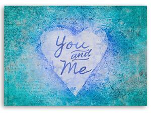 Gario Vászonkép Kék felirat egy szív közepén - Andrea Haase Méret: 60 x 40 cm