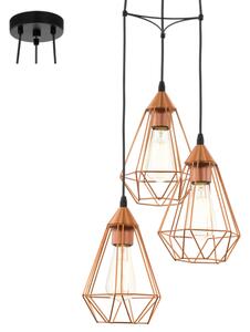 Függeszték E27 3x60W 31cm réz Tarbes