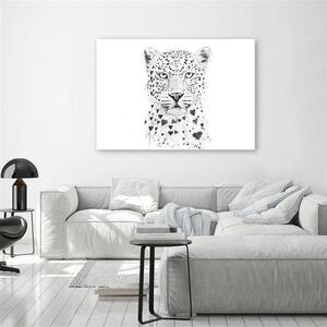 Gario Vászonkép Fekete-fehér leopárd - Rykker Méret: 60 x 40 cm