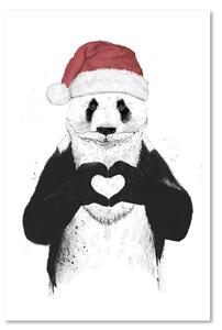Gario Vászonkép Panda Mikulás ruhában - Rykker Méret: 40 x 60 cm