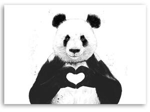 Gario Vászonkép Panda szívvel - Rykker Méret: 60 x 40 cm