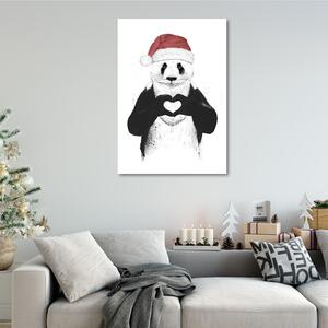 Gario Vászonkép Panda Mikulás ruhában - Rykker Méret: 40 x 60 cm