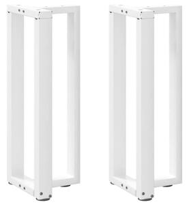 2 db fehér acél konzolasztal lábak T-alakú 25x28x(72-73) cm