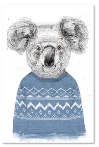 Gario Vászonkép Koala medve kék karácsonyi pulóverben - Rykker Méret: 40 x 60 cm
