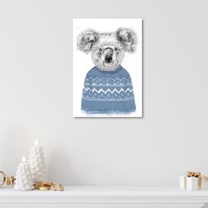 Gario Vászonkép Koala medve kék karácsonyi pulóverben - Rykker Méret: 40 x 60 cm