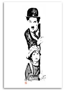 Gario Vászonkép Charlie Chaplin és a baba - Péchane Méret: 40 x 60 cm
