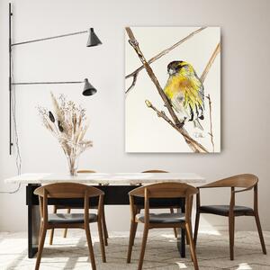 Gario Vászonkép Sárga kíváncsi madár - Dorota Martynska Méret: 40 x 60 cm