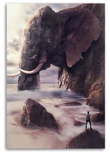Gario Vászonkép Elefánt a sziklában - Patryk Andrzejewski Méret: 40 x 60 cm