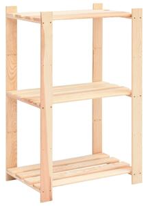 3-szintes tömör fenyőfa tárolóállvány 150 kg 60 x 38 x 90 cm