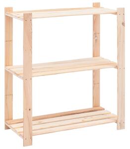 3-szintes tömör fenyőfa tárolóállvány 150 kg 80 x 38 x 90 cm