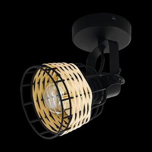 Fali E27 1x40W fekete/rattan Anwick