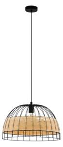 Függ.E27 1x40W 50cmfekete/rattanAnwick