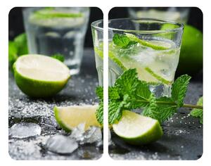 Edzett üveg tűzhely fedőlap szett 2 db-os 30x52 cm Mojitos – Wenko
