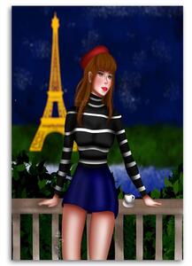 Gario Vászonkép Lány Párizsban - Crislainy Reis Silva Méret: 40 x 60 cm