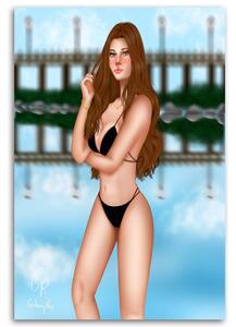 Gario Vászonkép Lány a tengerparton - Crislainy Reis Silva Méret: 40 x 60 cm
