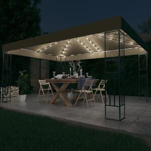 Tópszínű szövet pavilon LED fényfüzérrel 3 x 4 m
