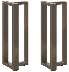2 db natúr acél T-alakú konzolasztal lábak 25x28x(72-73) cm