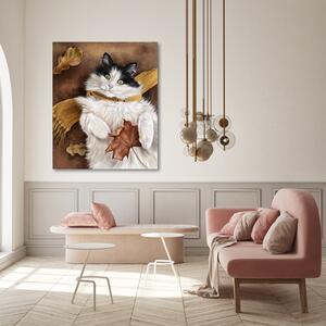 Gario Vászonkép Őszi macska sállal - Svetlana Gracheva Méret: 40 x 60 cm