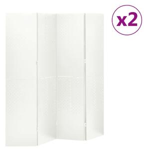 2 db fehér acél 4-paneles térelválasztó 160 x 180 cm