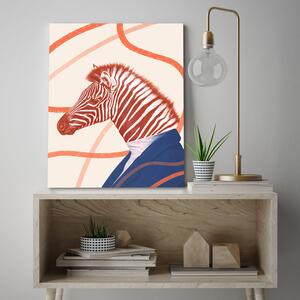 Gario Vászonkép Zebra narancssárga állat absztrakció - Bryantama Art Méret: 40 x 60 cm