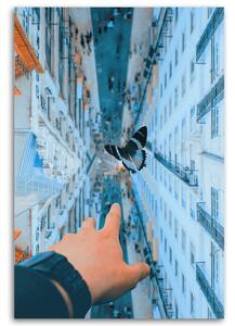 Gario Vászonkép Városi kézi pillangó épületek - Bryantama Art Méret: 40 x 60 cm