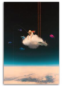 Gario Vászonkép Kozmosz Fish Cloud Angler Kozmosz Föld - Bryantama Art Méret: 40 x 60 cm