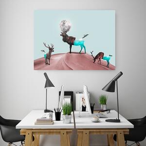 Gario Vászonkép Állatok szarvas szürrealizmus - Bryantama Art Méret: 60 x 40 cm