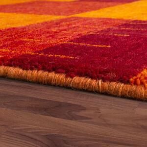 Indiai gyapjú kockás szőnyeg Többszínű, modell 20025, 80x150cm