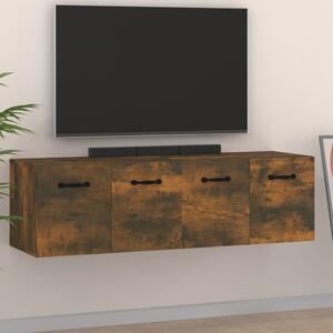 2 db füstös tölgy színű szerelt fa faliszekrény 80x35x36,5 cm