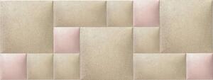Bézs színű modern textil falvédő-20 (200x75 cm) rózsaszín falpanelekkel
