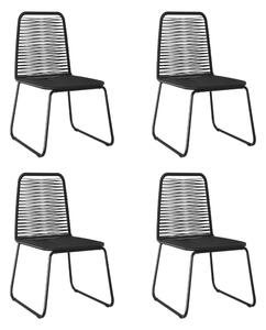 VidaXL 4 db fekete polyrattan kültéri szék