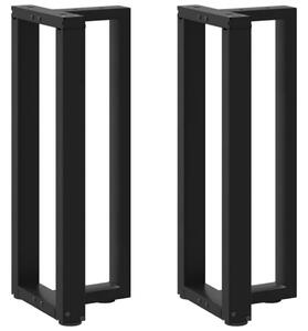 2 db fekete acél konzolasztal lábak T-alakú 38x25x(72-73) cm
