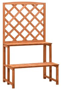 VidaXL narancssárga tömör fenyőfa rácsos növényállvány 70x42x120 cm