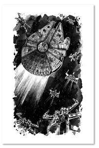 Gario Vászonkép Star Wars, Millennium Falcon X-Wing - Dr.Monekers Méret: 40 x 60 cm