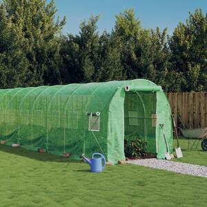 Zöld acélvázas melegház 12 m² 6 x 2 x 2 m