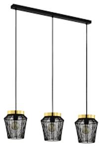 Függ E27 3x40Wfek/csiszréz Escandidos