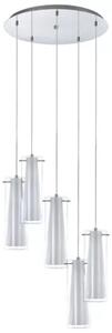 Függ E27 5x40W kr üv/fh d:50cm Pinto