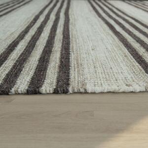 Szőtt Kilim szőnyeg szalag dizájn szürke, modell 20446, 60x110cm