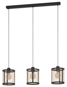 Függeszték E27 3x40Wfekete/réz Dellow