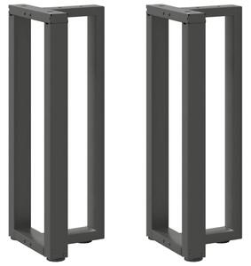 2 db antracit acél konzolasztal lábak T-alakú 38x25x(72-73) cm