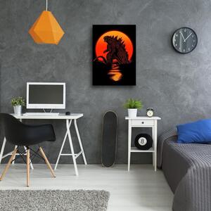 Gario Vászonkép Godzilla, szörny és naplemente - DDJVigo Méret: 40 x 60 cm