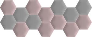 Kerma szürke és rózsaszín színű hatszög trendi műbőr falvédő-34